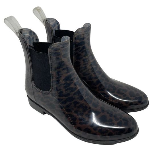Sam Edelman Tinsley Rain Boots Dark Leopard Women's Size 9M Chelsea Round Toe - Picture 2 of 12
